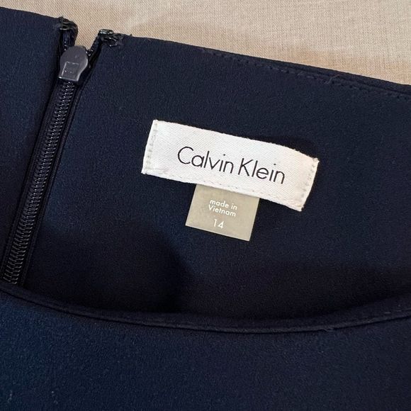 Calvin Klein navy blue long sleeve sheath dress size 14 - Picture 9 of 11